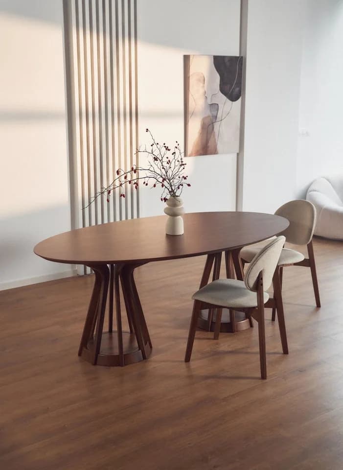 Selsey Esstisch Stenne Oval Nussbaum MDF mit Kautschukholzbeinen - Bild 2