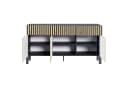 Selsey Sideboard TELIRE Schwarz 3 Türen 3 Schubladen Push-to-Open Lamellenfront Bild 4