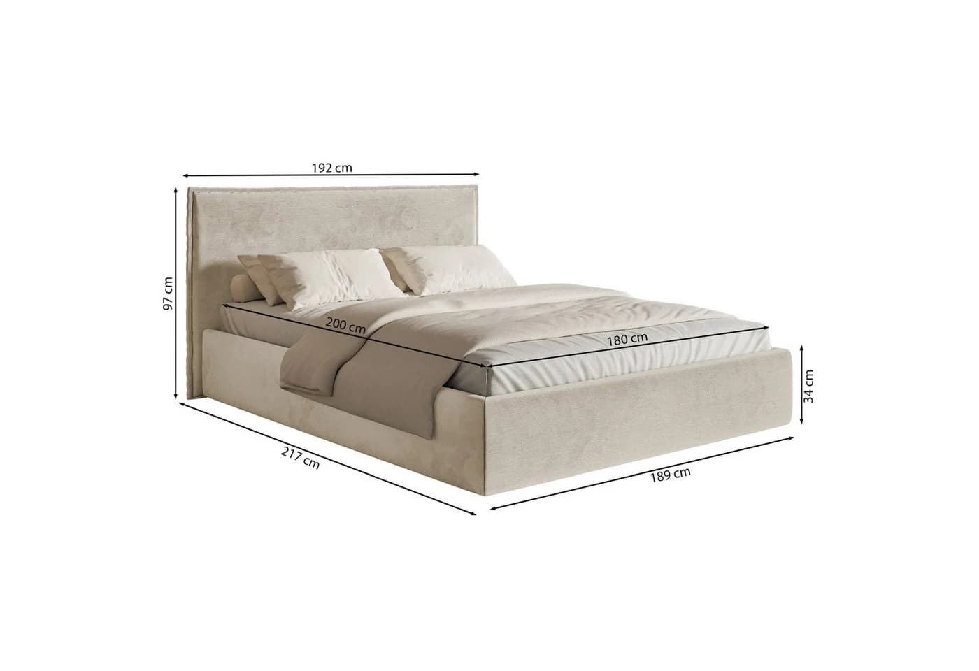 Selsey Polsterbett Softie Slim Chenille Samt 140-200 cm - Bild 5