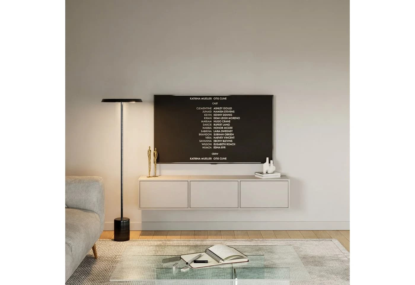 Selsey TV-Schrank FRAMME Wandhängend Grau Modern - Bild 2