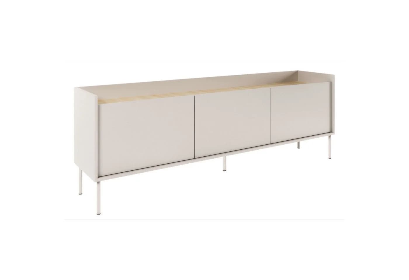 Selsey TV-Schrank TOVI Lowboard grau mit Metallfüßen - Bild 3