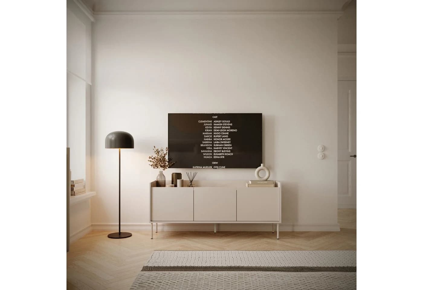 Selsey TV-Schrank TOVI Lowboard mit Stauraum und Metallfüßen, 140 cm breit - Bild 2