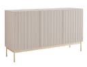Selsey Sideboard LINEARIS Kaschmirgrau mit LED & goldenen Füßen Bild 1