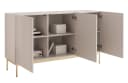 Selsey Sideboard LINEARIS Kaschmirgrau mit LED & goldenen Füßen Bild 4