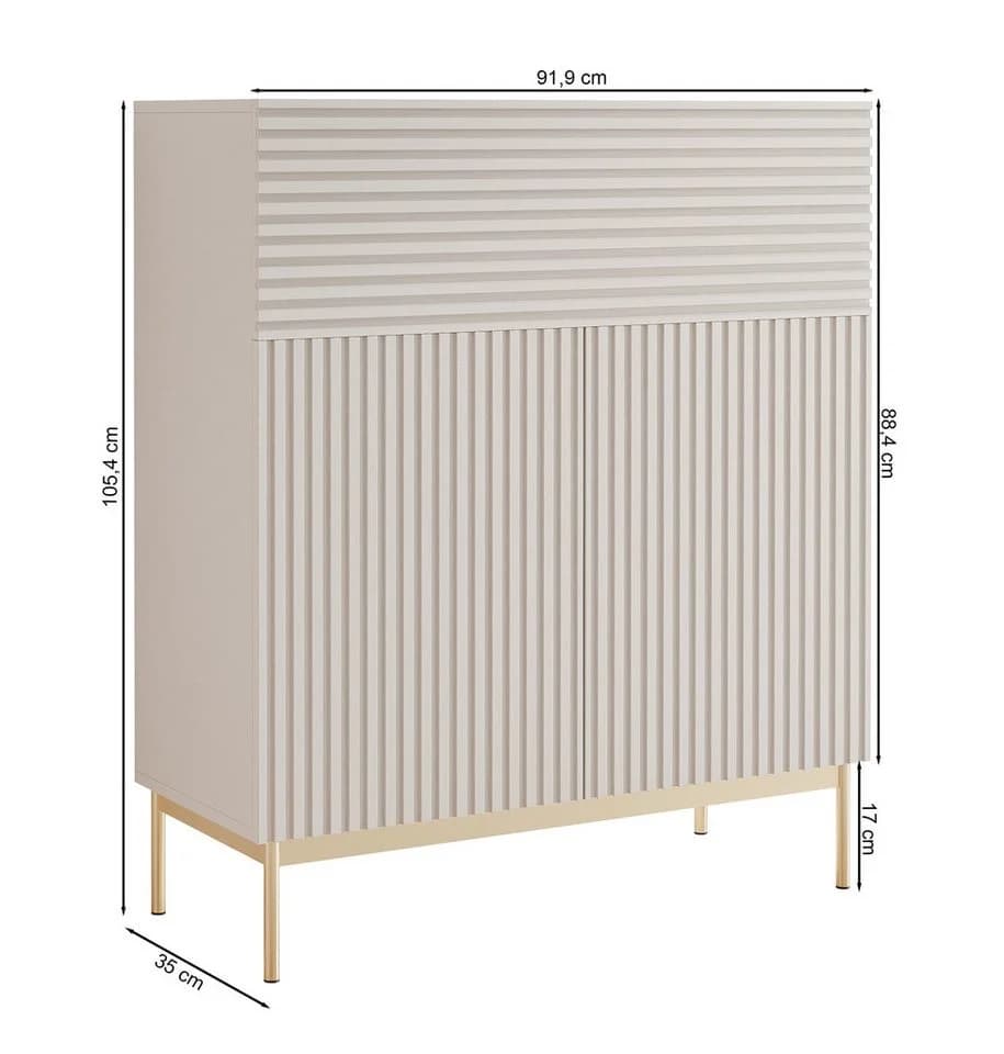 Selsey Highboard LINEARIS - Modernes Highboard mit LED und Push-to-Open - Bild 5