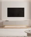 Selsey TV-Schrank LINEARIS kaschmir gold mit LED & Riffel-Front Bild 2