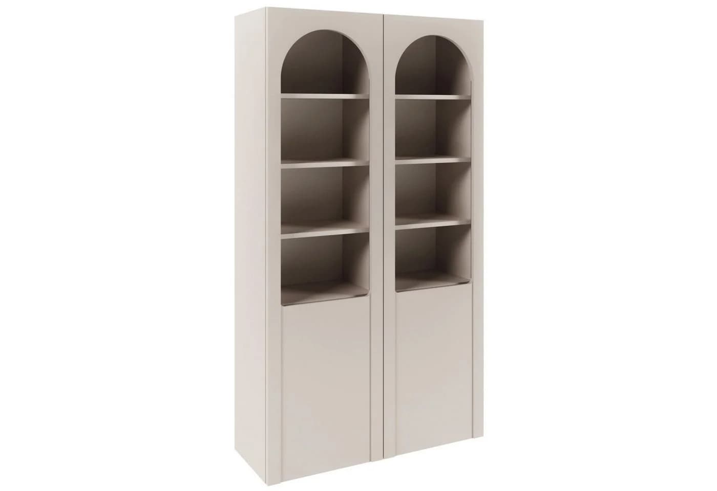 Selsey Standvitrine Arkadia Vitrine in Kaschmirgrau mit Glasfront & Tip-On-System