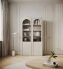 Selsey Standvitrine Arkadia Vitrine in Kaschmirgrau mit Glasfront & Tip-On-System Bild 2