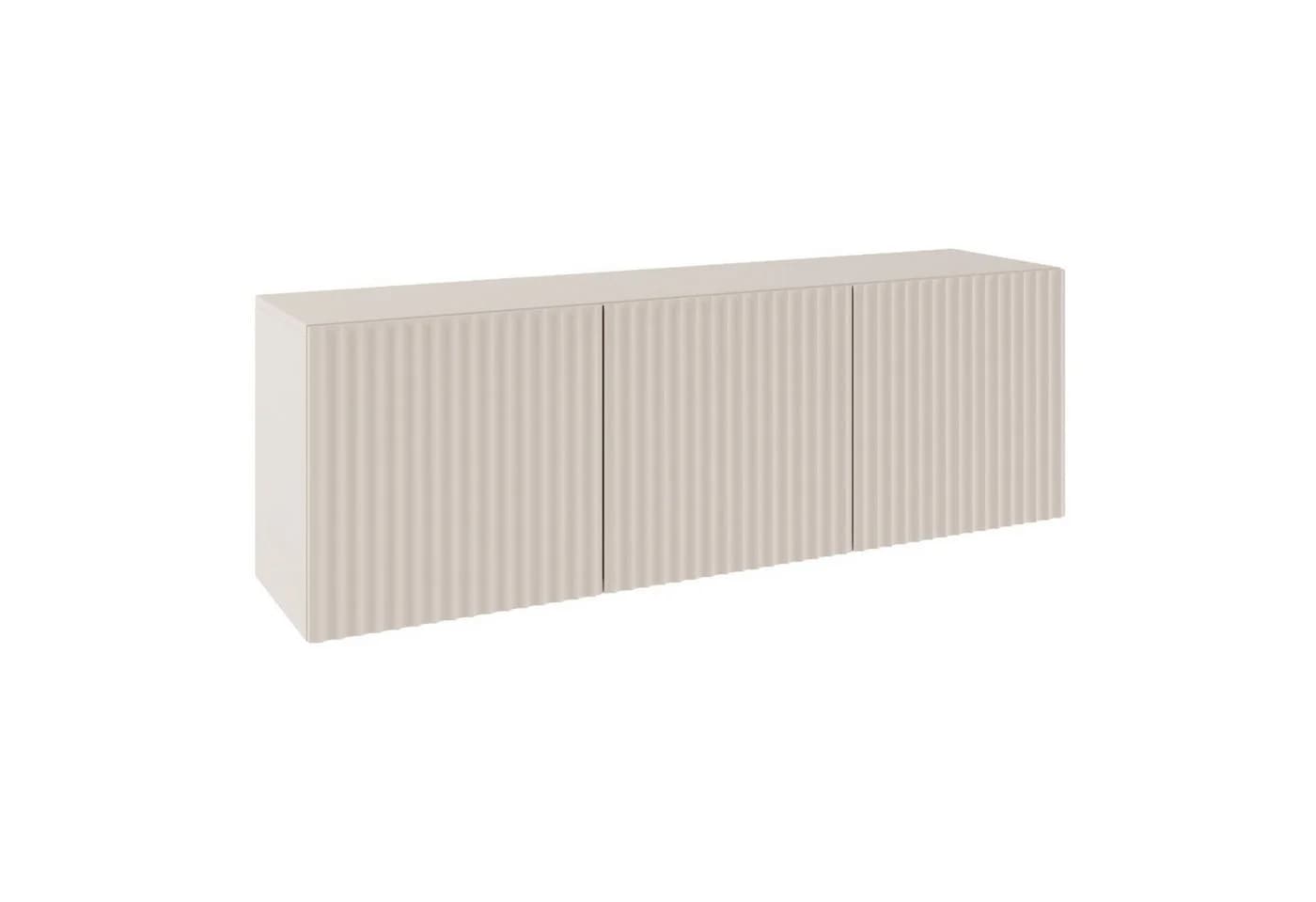 Selsey TV-Lowboard SUNDS 3-türig mit Lamellenfront Beige - Bild 3