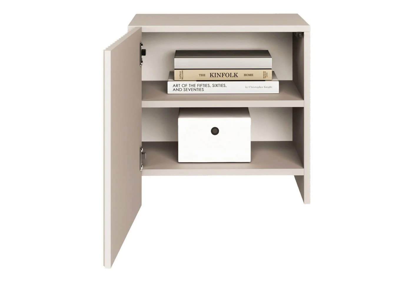 Selsey Nachttisch Sunds Kaschmirbeige Lamellenfront Push-to-Open