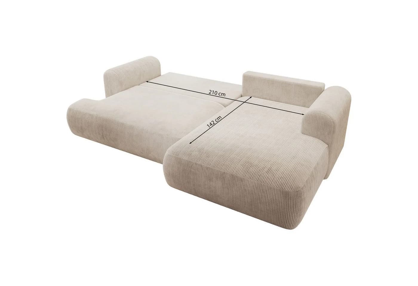 Selsey Ecksofa OVO CORD Hellbeige 4-Sitzer mit Bettkasten - Bild 5
