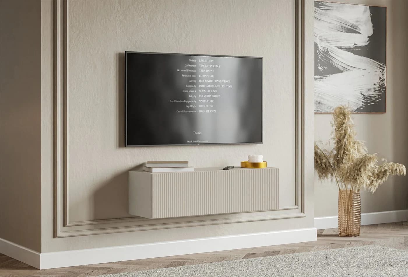 Selsey TV-Schrank VELDIO TV-Hängeboard mit Riffel-Optik, Schwebendes Design - Bild 3