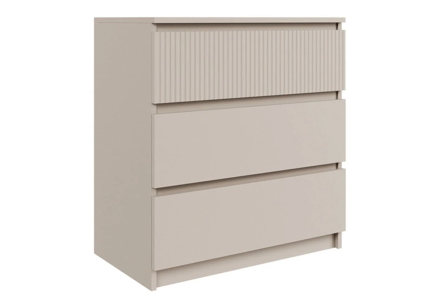 Selsey Kommode SANDIA Grau Geriffelte Front 3 Schubladen