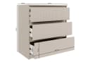 Selsey Kommode SANDIA Grau Geriffelte Front 3 Schubladen Bild 5