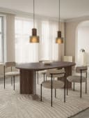 Selsey Esstisch OVO Ausziehtisch Rund Holzoptik Nussbaum Bild 1