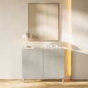 Selsey Sideboard VELDIO NEW Grau mit Rillenfront – 2 Türen & 2 Schubladen Bild 2