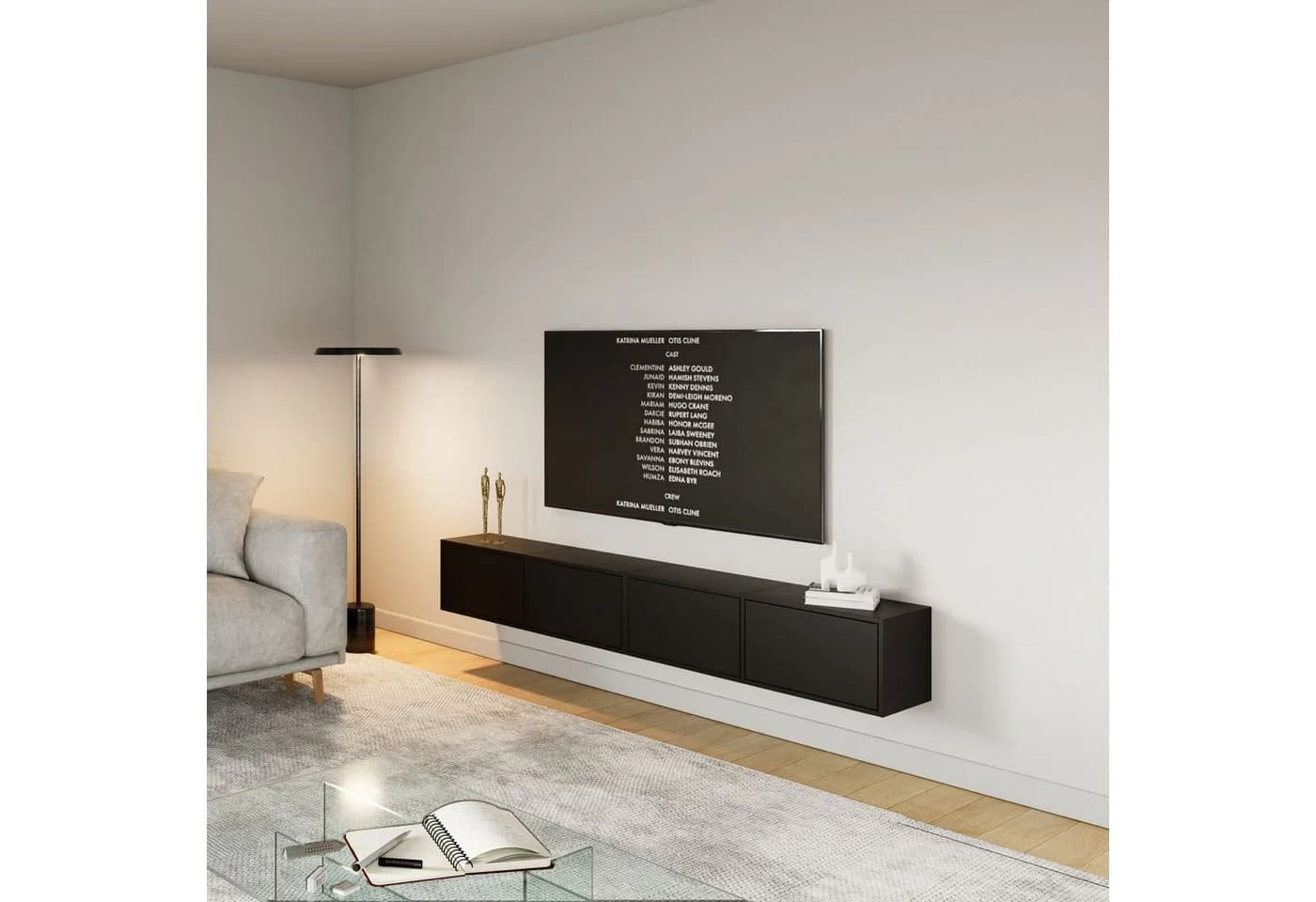 Selsey TV-Schrank Framme Hängendes TV-Board mit Klappen