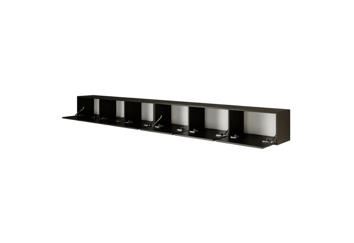 Selsey TV-Schrank FRAMME Hängeboard mit Klappen, Schwarz - Bild 4