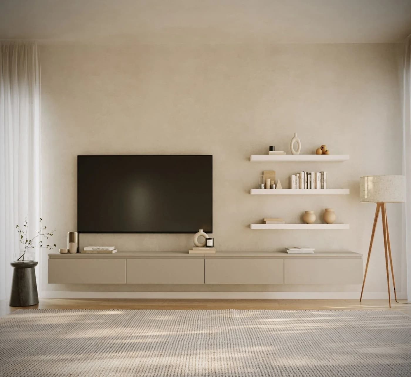 Selsey TV-Schrank BEMMI Hängendes TV-Board Grau 300 cm - Bild 2