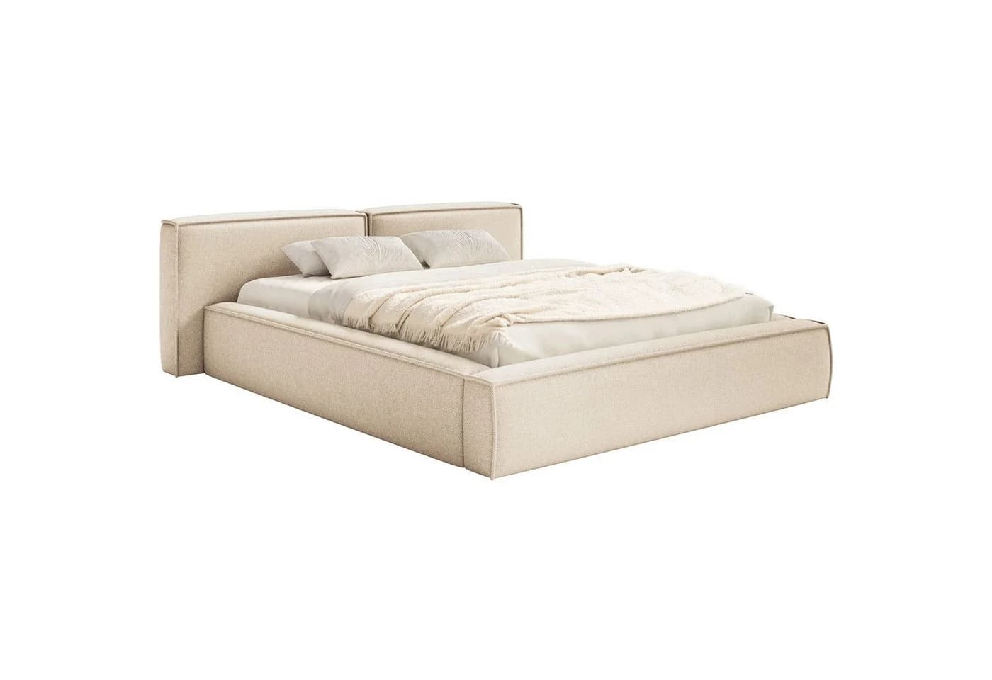 Selsey Polsterbett TILVES LOW Beige Bettkasten Gaslift Chenille - Bild 3