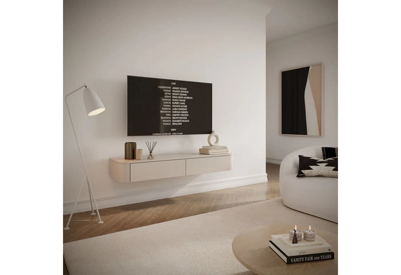 Selsey TV-Hängeboard Luvio Slim 175 cm Kaschmirgrau