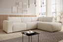 Selsey Ecksofa BOUVI L-Form mit Ottomane Rückenlehne Bouclé Creme Bild 1