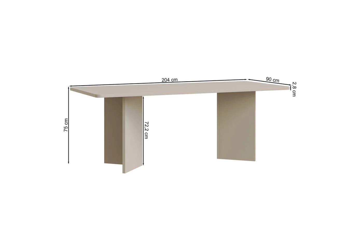 Selsey Esstisch QUBEO Japandi 204x90 cm - Bild 1