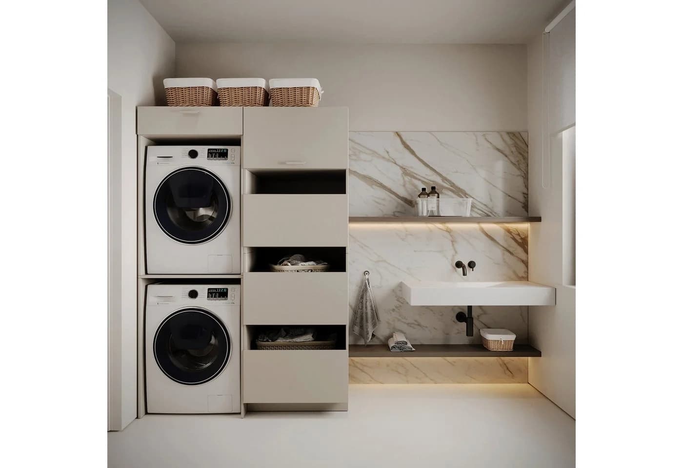 Selsey Waschmaschinen-Überbauschrank HOLV Kaschmirgrau - Bild 2