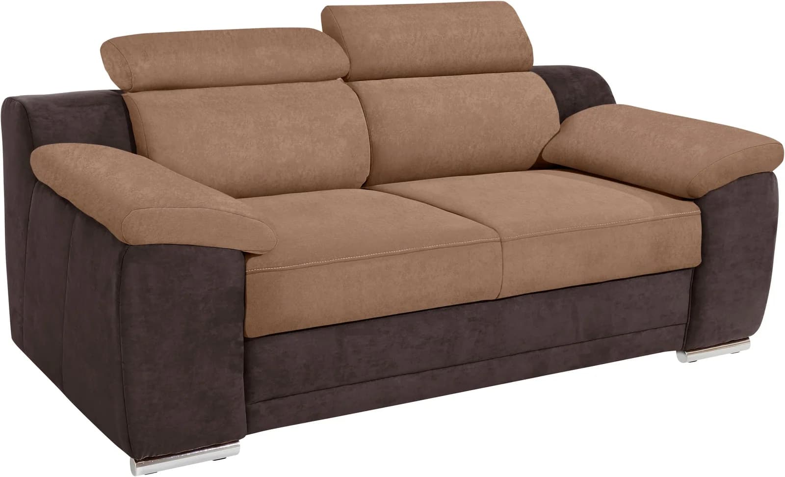 SIT & MORE 2-Sitzer Sofa Xenia Braun Kunstleder mit Kopfteilverstellung
