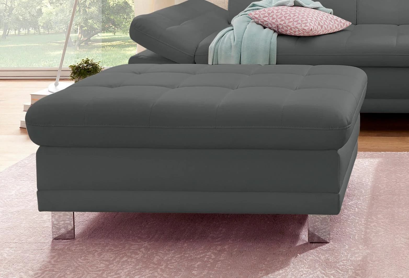 SIT & MORE Polsterhocker Limit Grau mit Stauraum