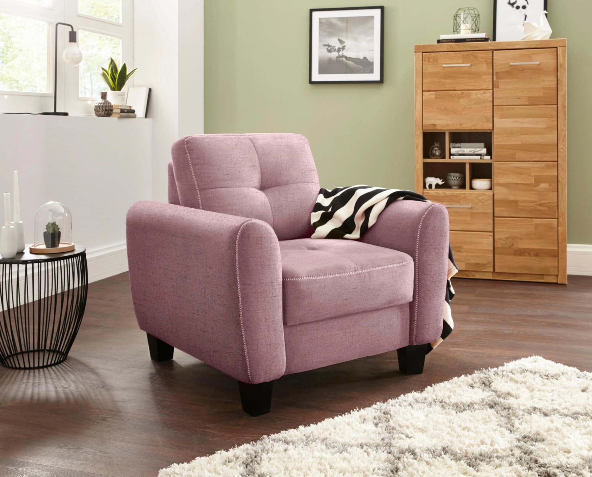 Sessel SIT & MORE Varese Altrosa Moderner Federkern Sessel