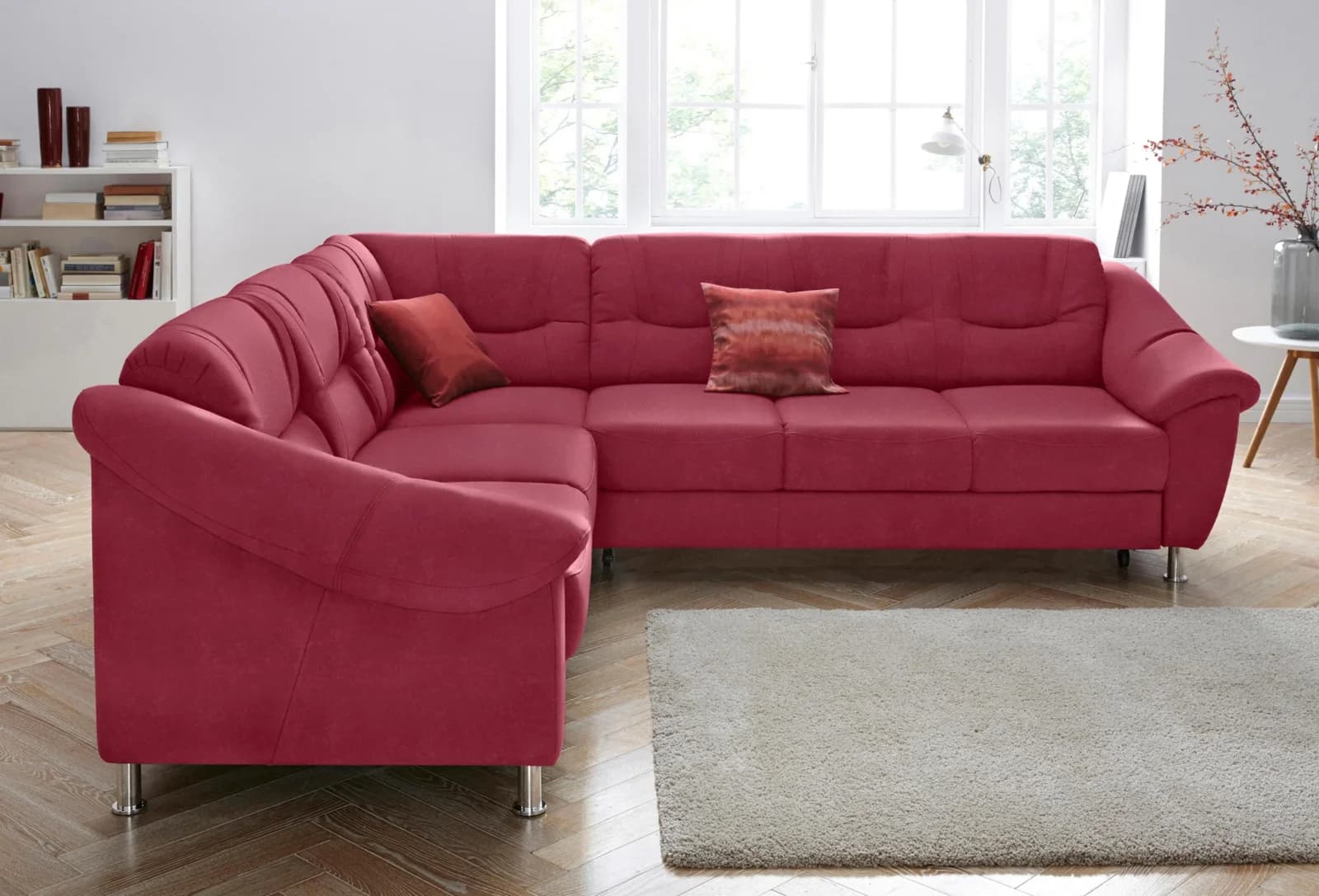 Ecksofa SIT & MORE Salsa L-Form Bordeaux Microfaser