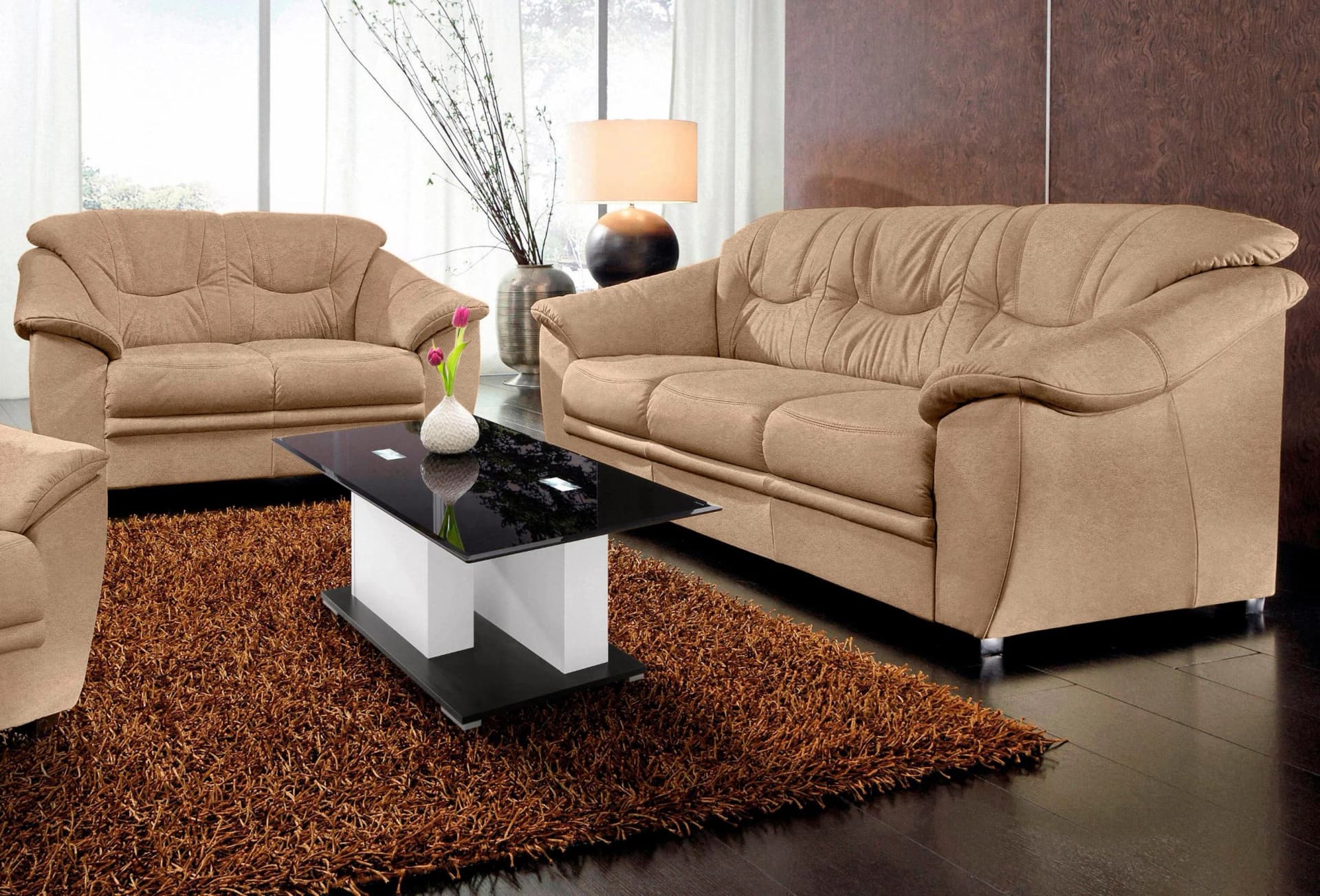 SIT & MORE Polstergarnitur Savona 2- & 3er-Set Braun Microfaser - Bild 5