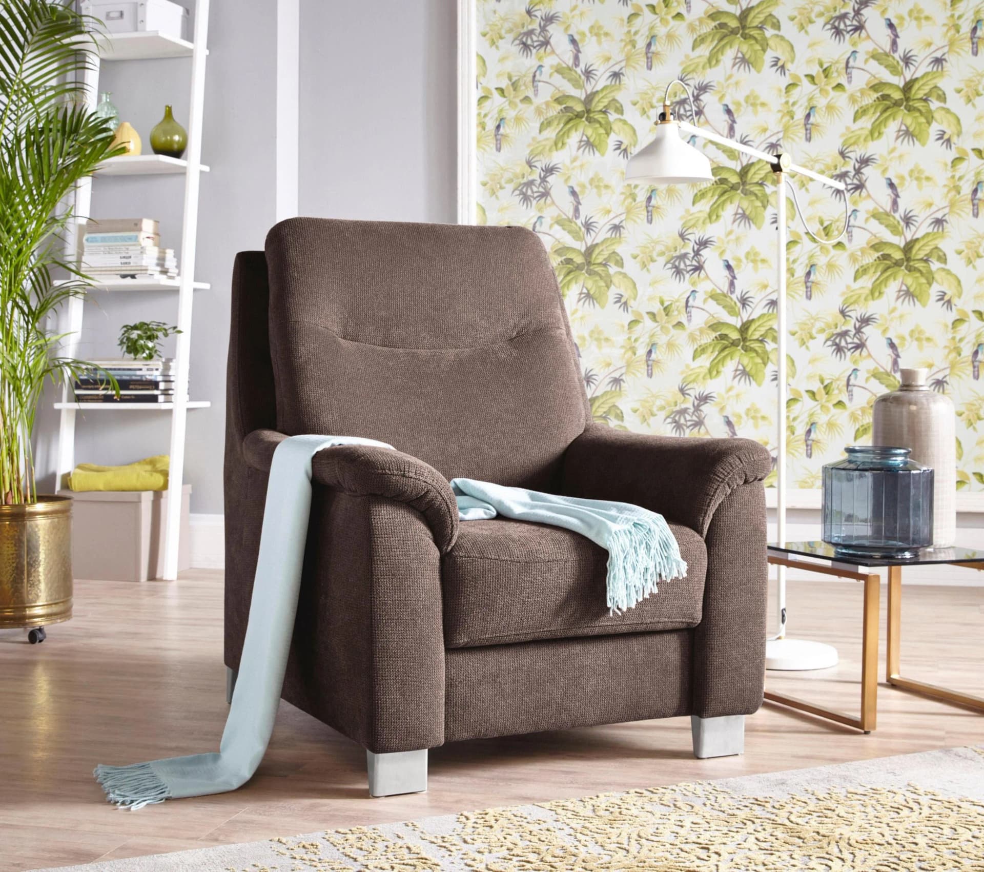 Sessel SIT & MORE Boccaccio Braun Kunstleder Microfaser mit Kopfteilverstellung