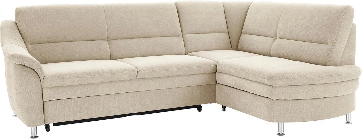 SIT & MORE Ecksofa Cardoso L-Form Beige Microfaser mit Bettfunktion