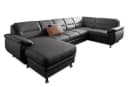 Sit & More Wohnlandschaft Mailand U-Form Schwarz mit Bettfunktion Bild 1