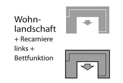 Sit & More Wohnlandschaft Mailand U-Form Schwarz mit Bettfunktion - Bild 3