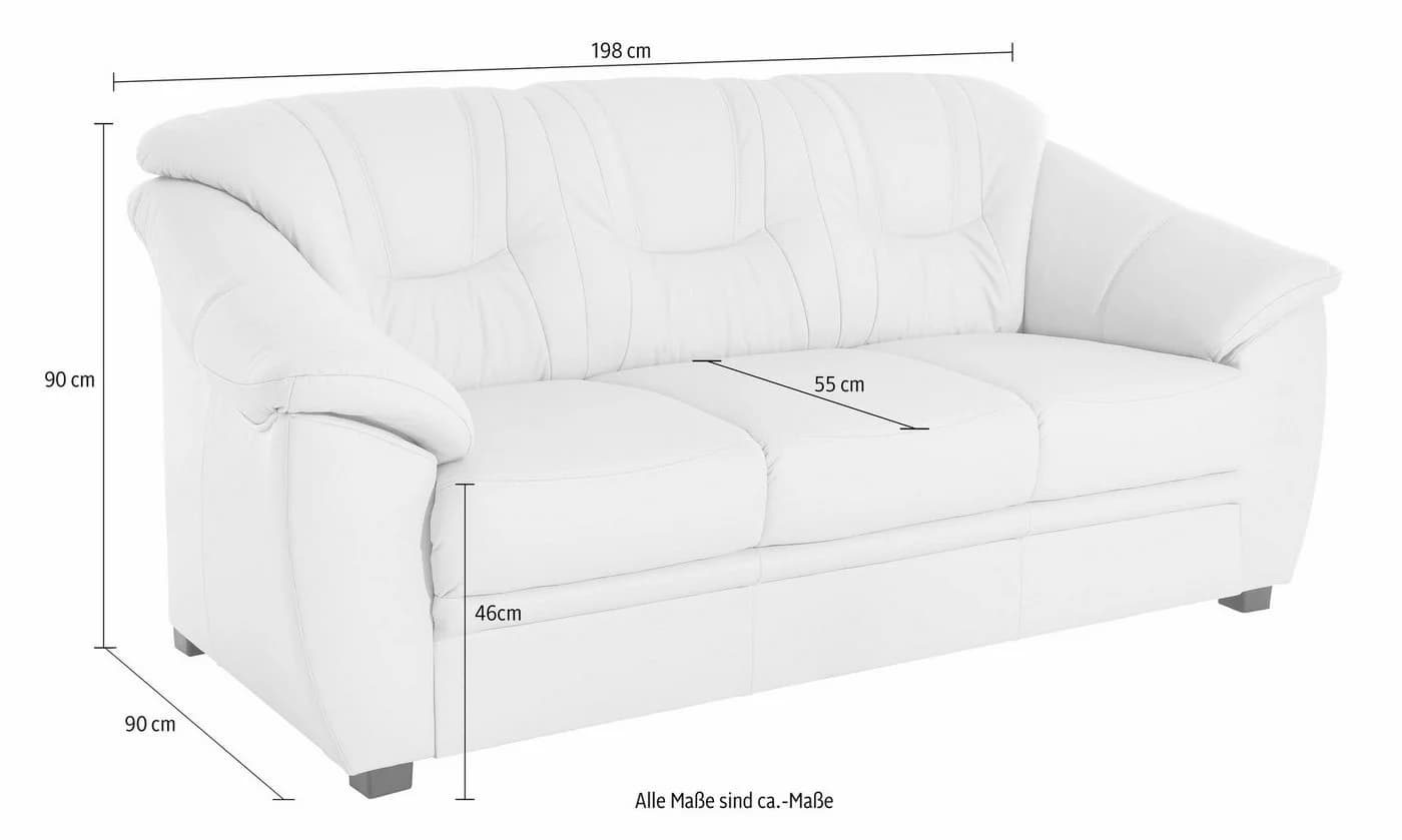 SIT & MORE Savona 3-Sitzer Sofa Schwarz mit Bettfunktion - Bild 4