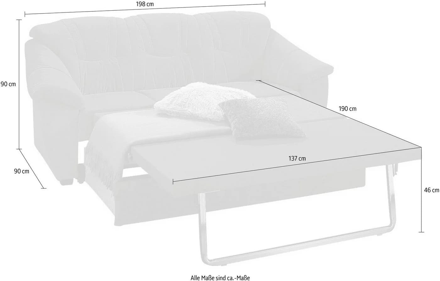 SIT & MORE Savona 3-Sitzer Sofa Schwarz mit Bettfunktion - Bild 5