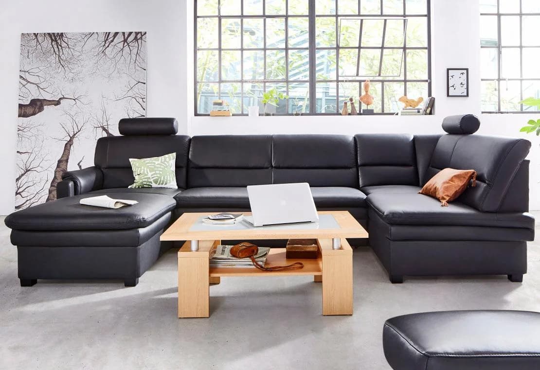 SIT & MORE Polsterhocker Pisa Schwarz mit Stauraum
