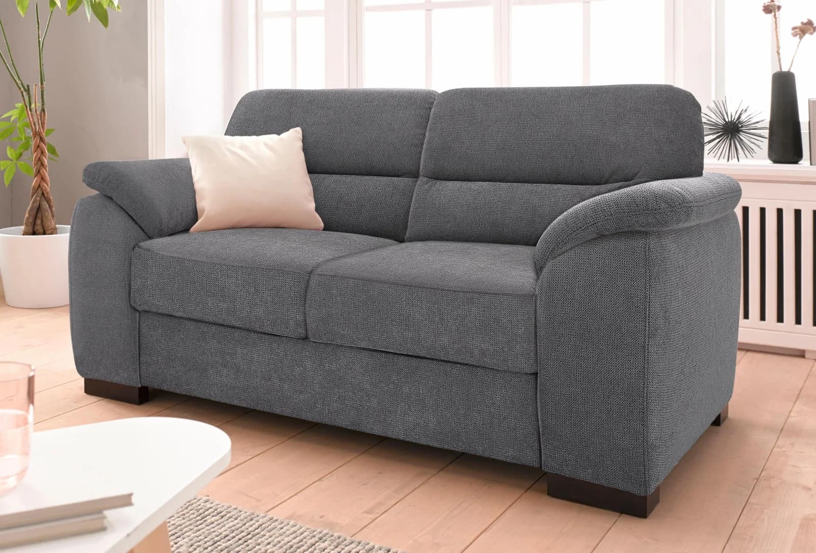 Sit & More 2-Sitzer Sofa Montego Grau Luxus-Microfaser