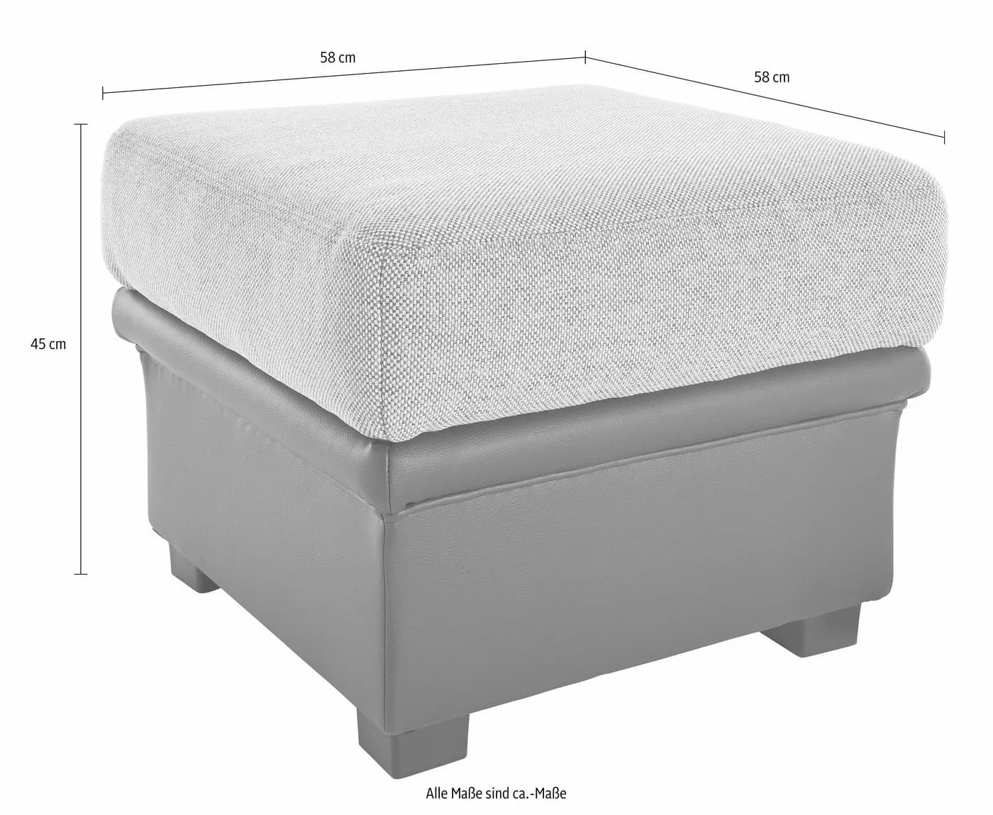 SIT & MORE Polsterhocker Savona Beige Kunstleder - Bild 5