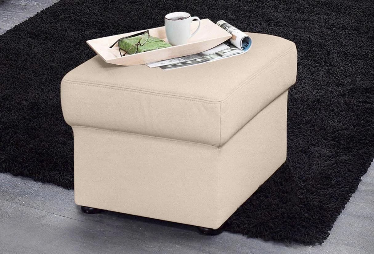 SIT & MORE Hocker Bansin Beige Natur Microfaser Lederhocker