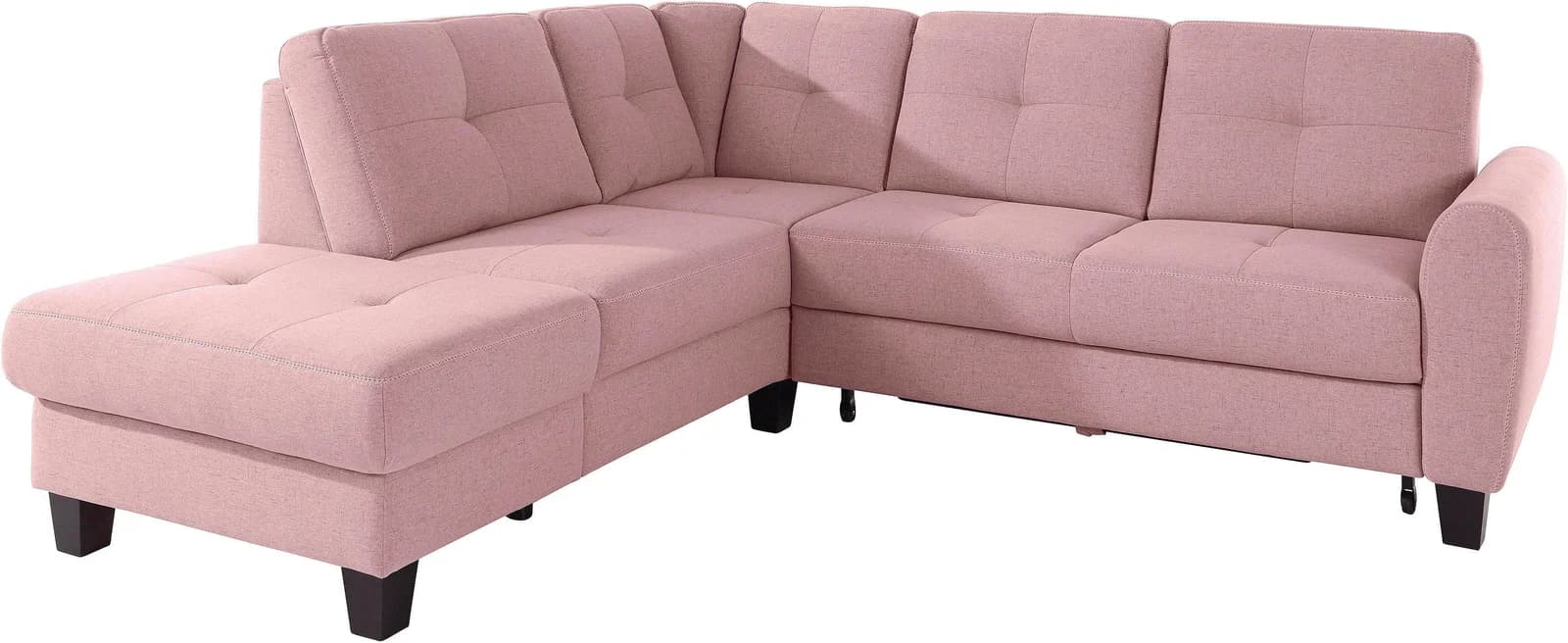 SIT & MORE Varese L-Form Ecksofa Altrosa Luxus-Microfaser