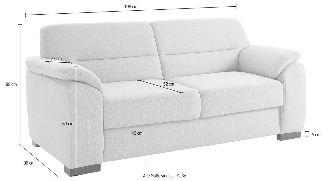 Sit & More 3-Sitzer Sofa Montego Braun Luxus-Microfaser - Bild 4