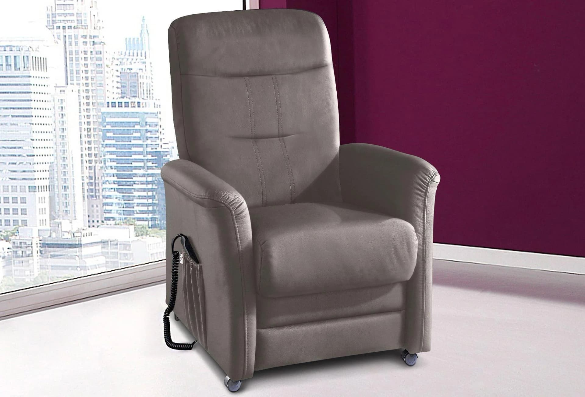 TV-Sessel SIT & MORE Charlie Grau mit Motor und Aufstehhilfe