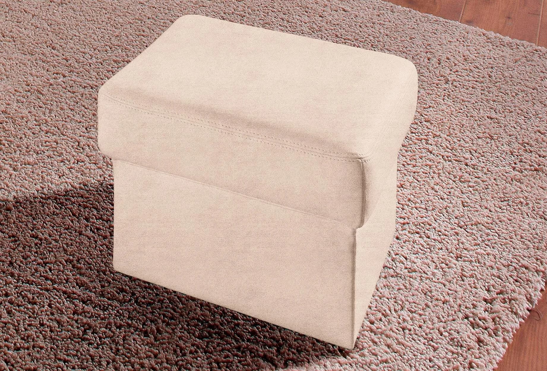 Hocker SIT & MORE Bellevue Beige Natur Lederhocker Polsterhocker