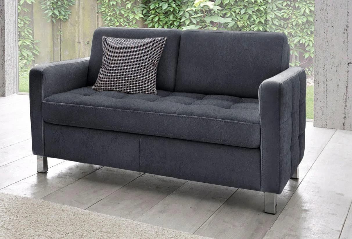 Sit & More 2-Sitzer Sofa Pablo Dunkelgrau Microfaser