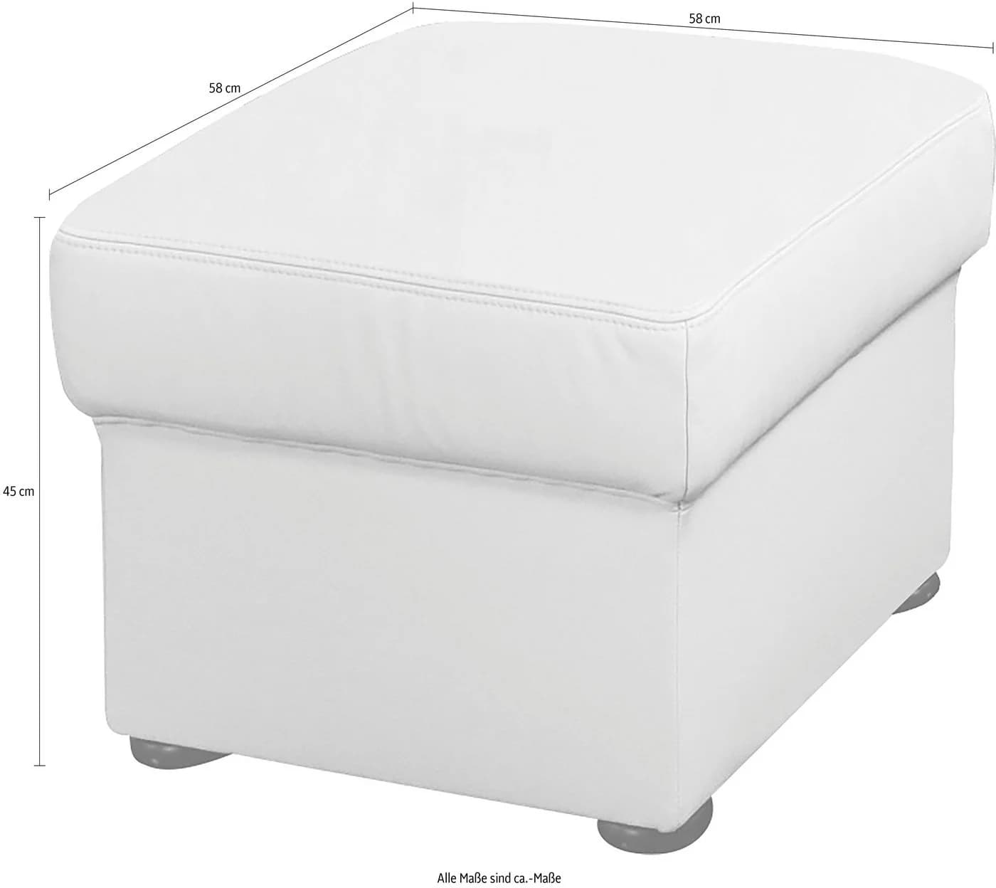SIT & MORE Hocker Bansin Schwarz Leder Polsterhocker - Bild 4