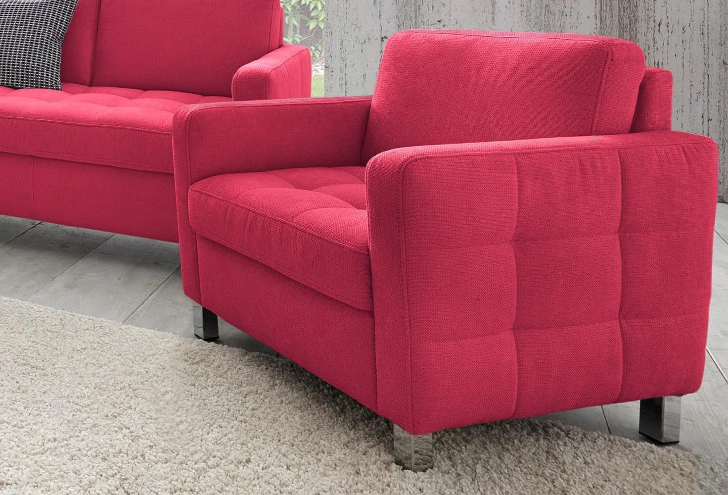Sessel SIT & MORE Pablo Rot Luxus-Microfaser